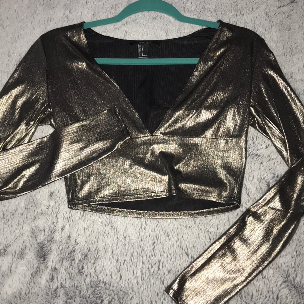 Gold Shimmer Crop Top